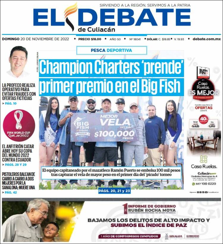 Portada de El Debate de Culiacán (Mexico)