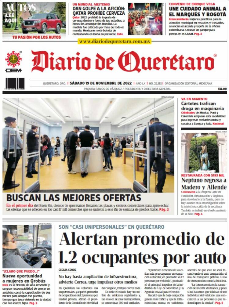 Portada de Diario de Querétaro (Mexico)