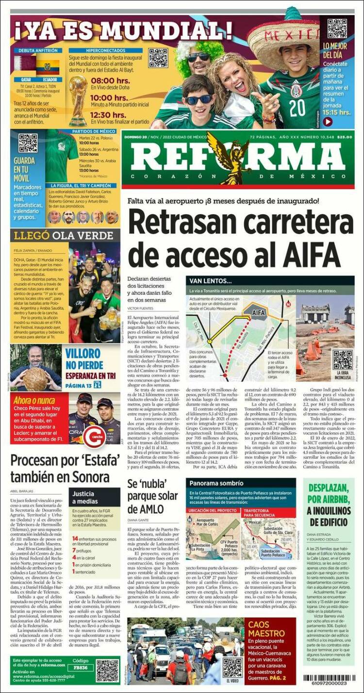 Portada de Reforma (Mexico)