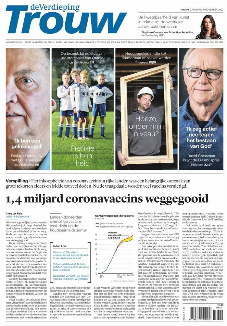 Portada de Trouw (Pa&iacute;ses Bajos)
