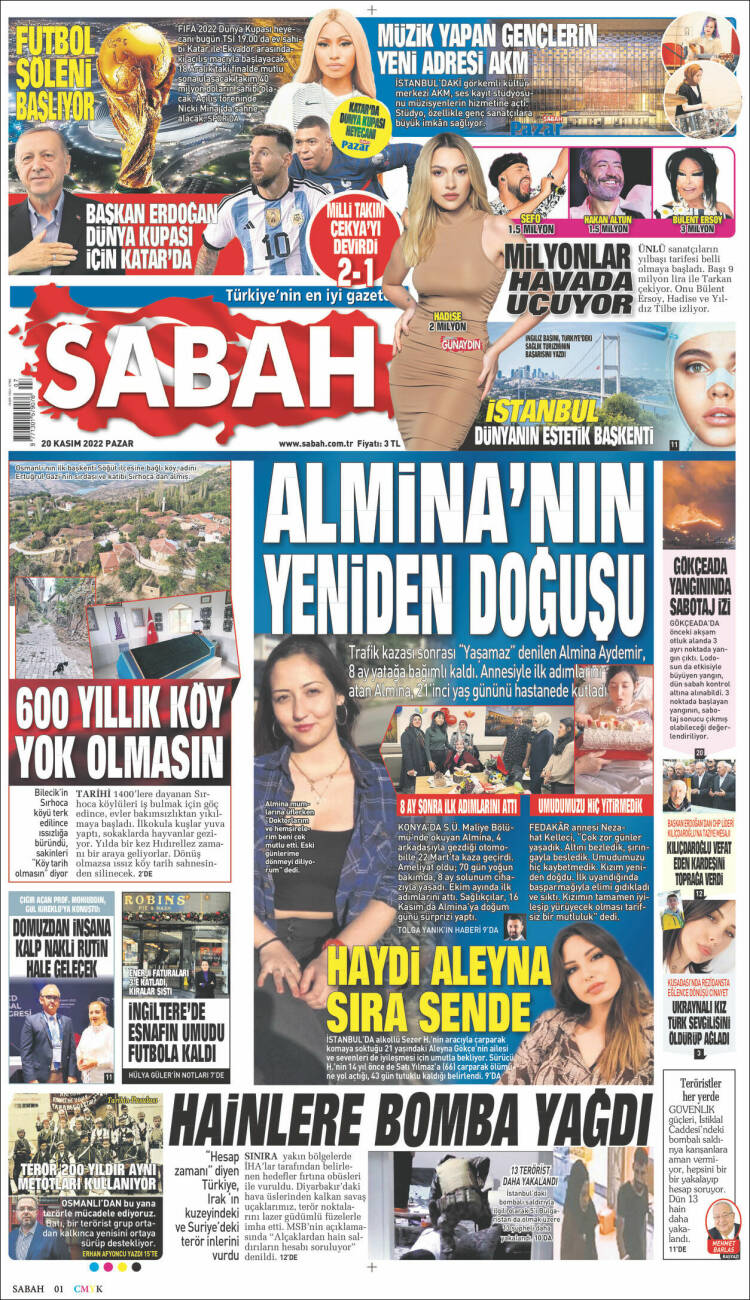 Portada de Sabah (Turqu&iacute;a)