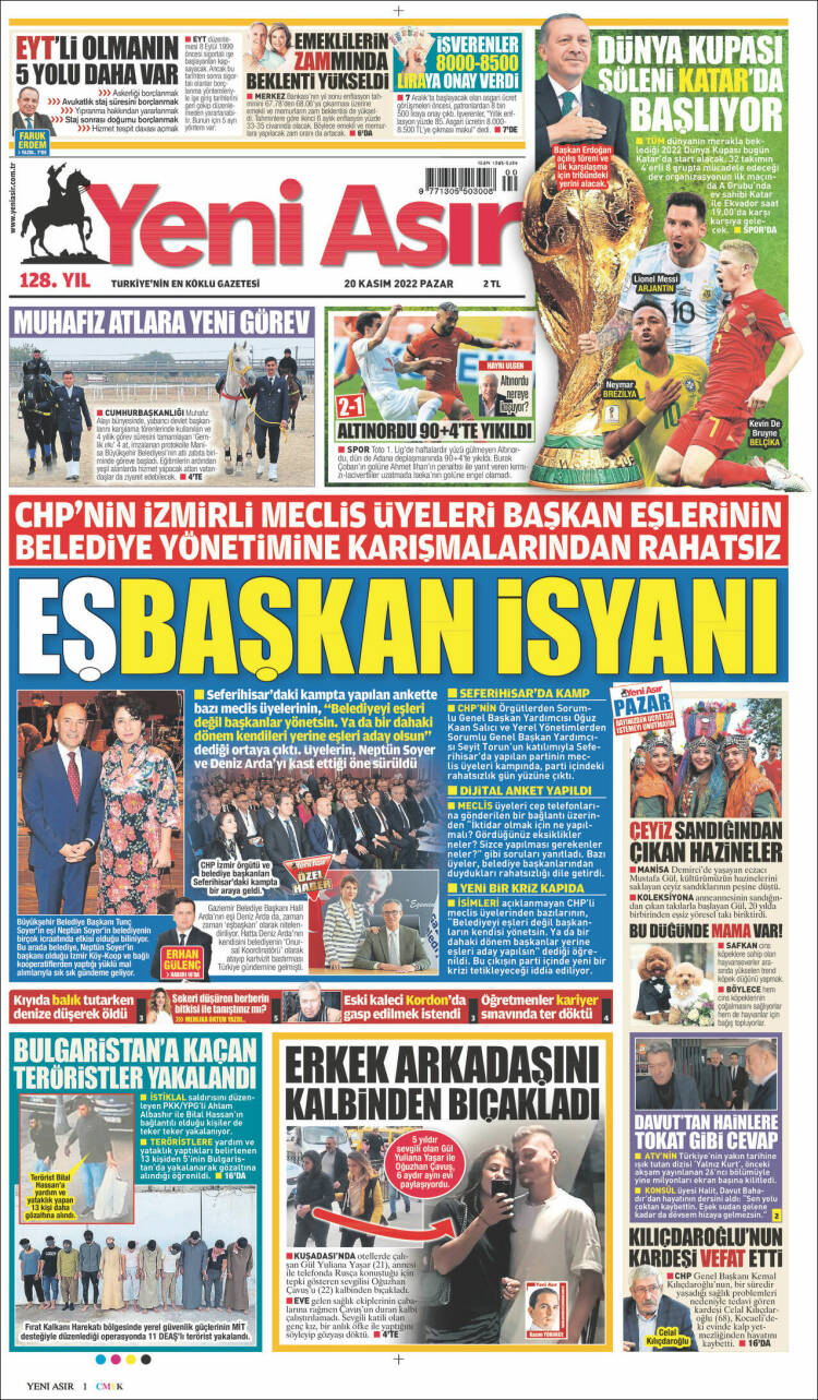 Portada de Yeni Asır (Turqu&iacute;a)