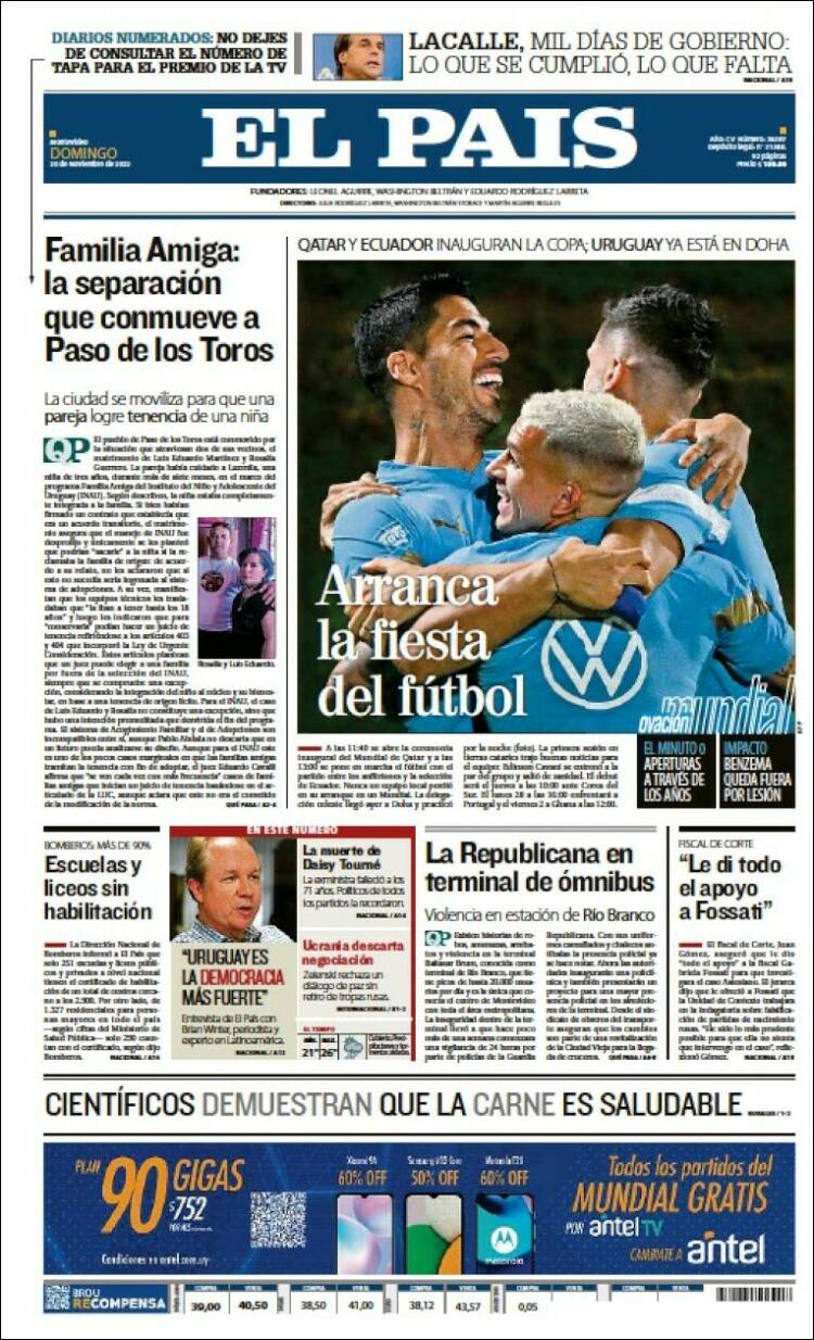 Portada de El País (Uruguay)