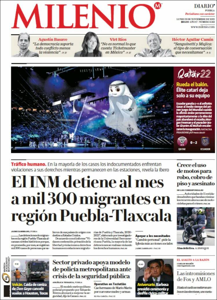 Portada de Milenio de Puebla (México)