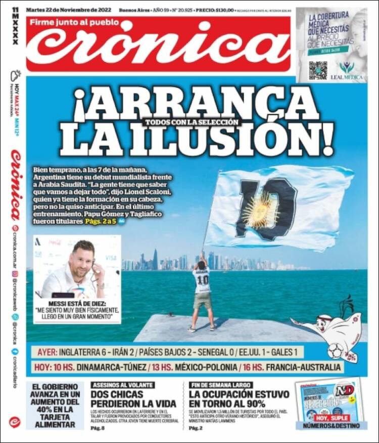 Portada de Crónica (Argentina)