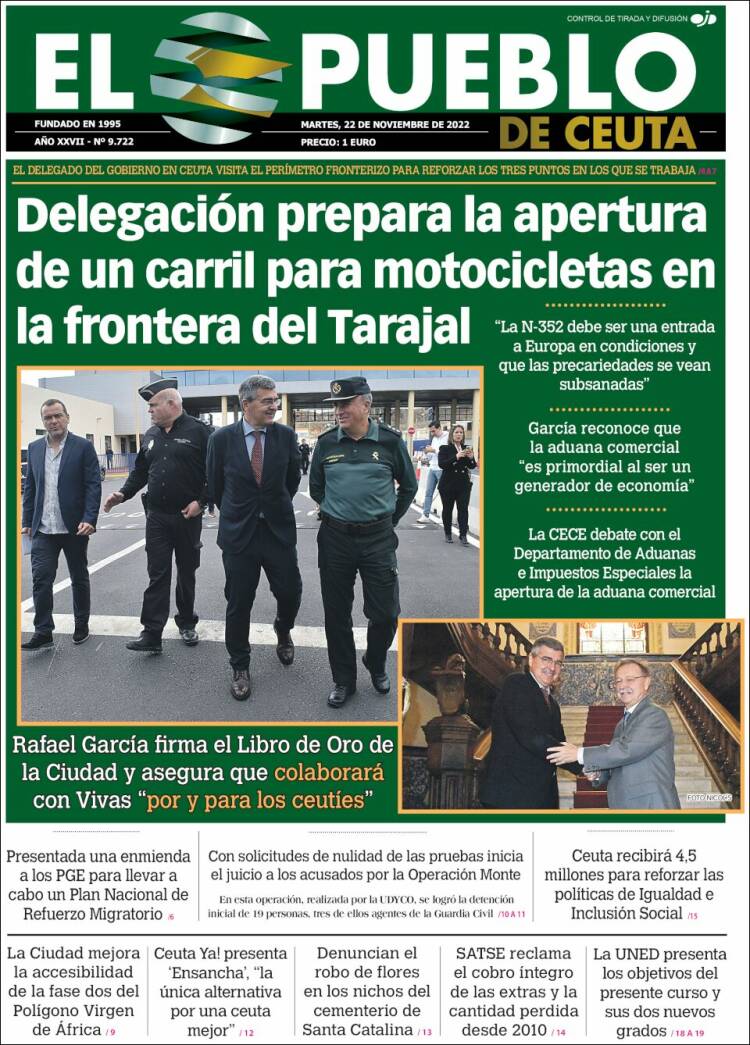 Portada de El Pueblo de Ceuta (Spain)