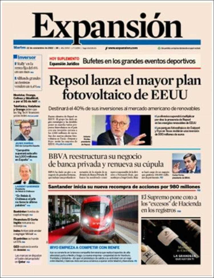 Portada de Expansión (Espa&ntilde;a)