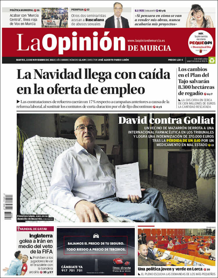 Portada de La Opinión de Murcia (Spain)