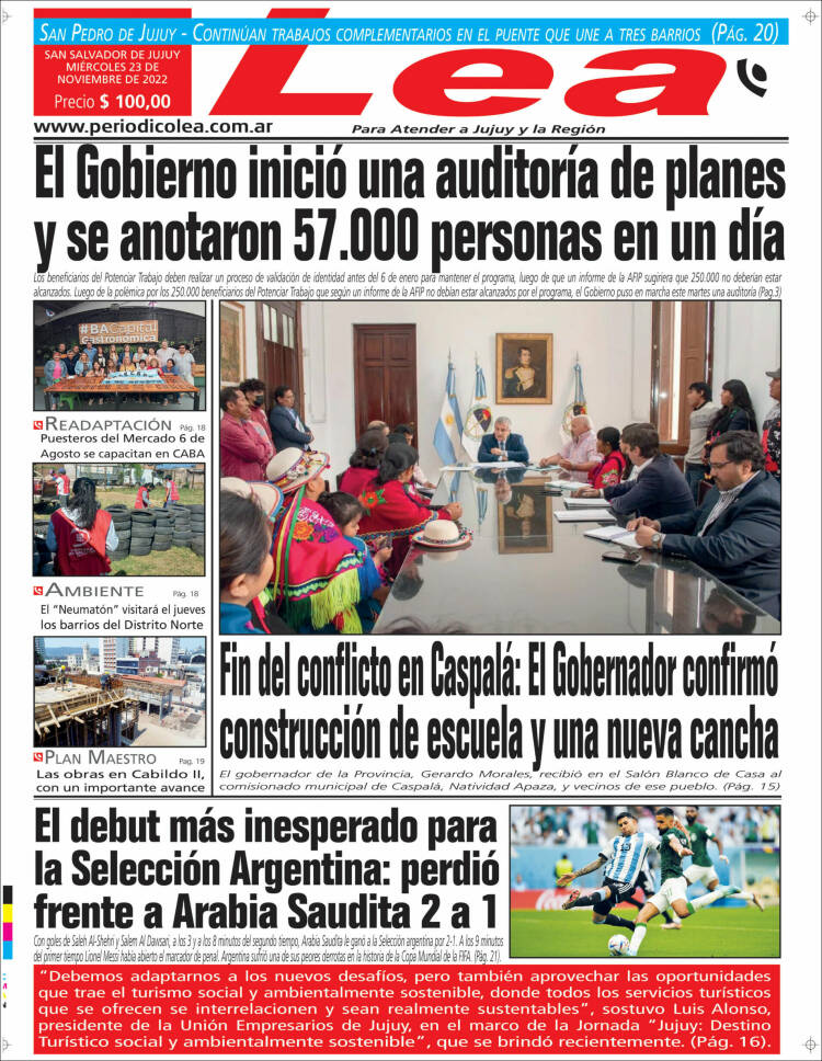 Portada de Periódico Lea (Argentina)