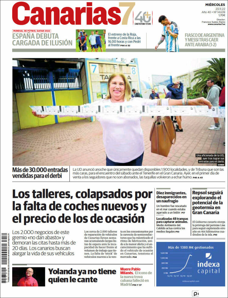 Portada de Canarias 7 (España)