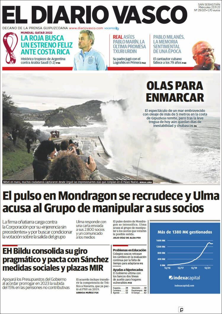 Portada de Diario Vasco (España)