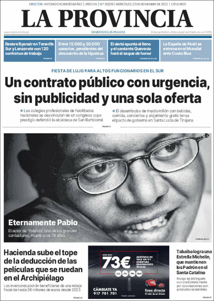 Portada de La Provincia (España)