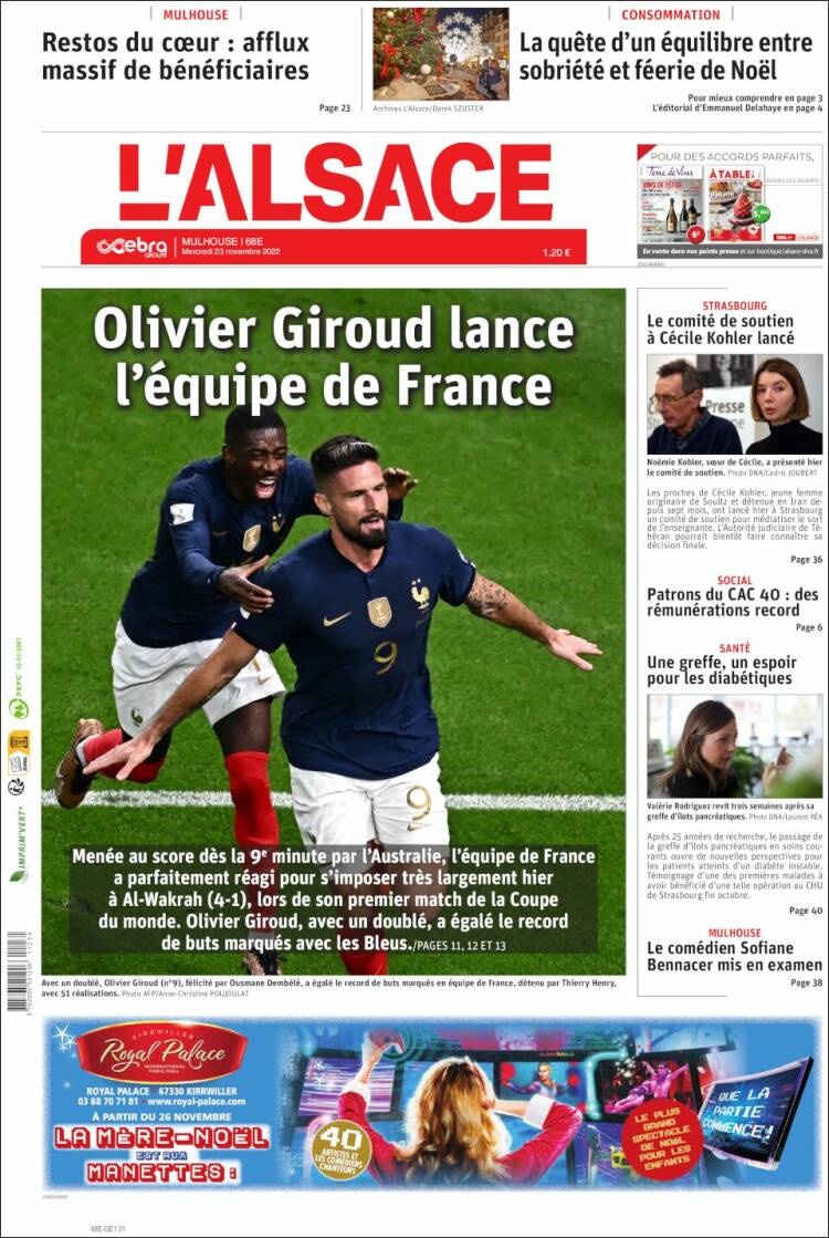 Portada de Journal L'Alsace (France)