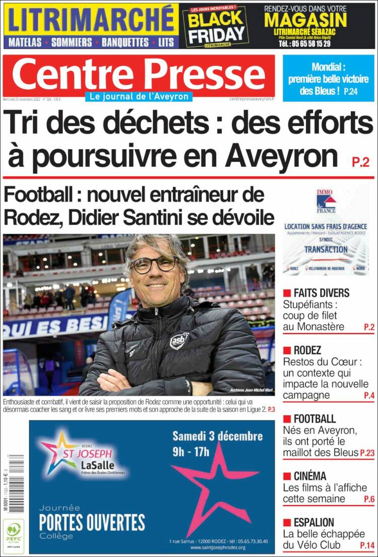 Portada de Centre Presse (France)