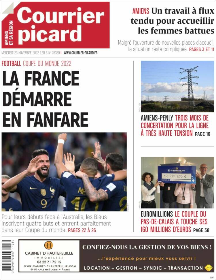 Portada de Courrier Picard (Francia)