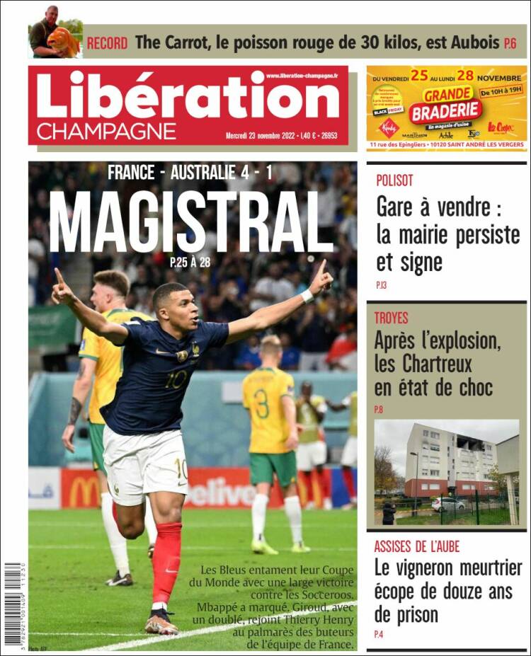 Portada de Libération Champagne (Francia)