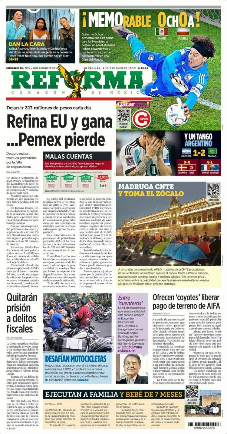 Portada de Reforma (México)