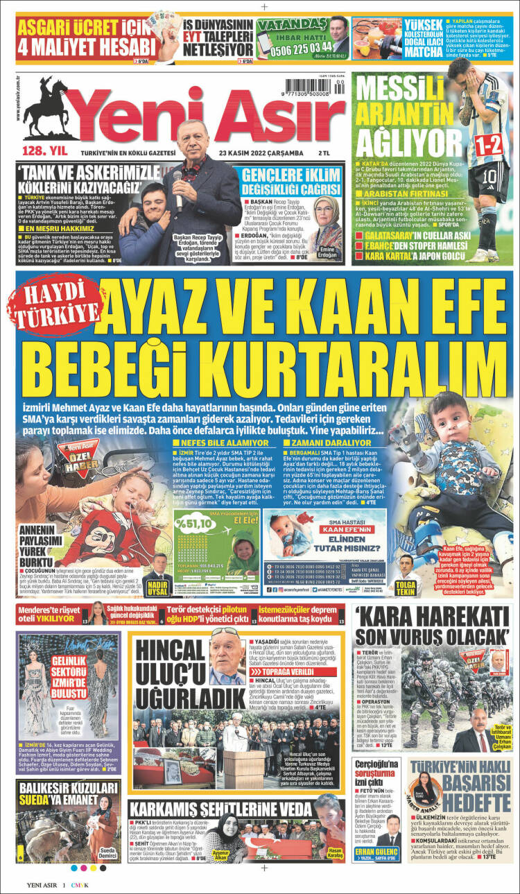 Portada de Yeni Asır (Turqu&iacute;a)