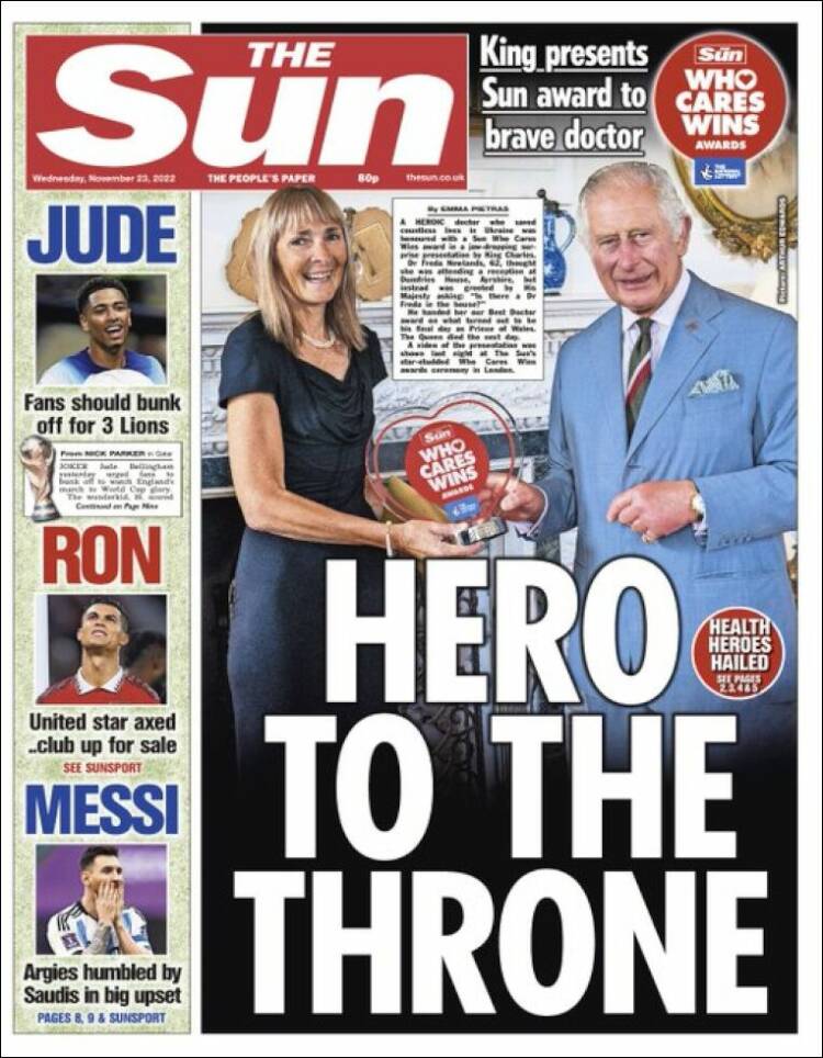 Portada de The Sun (Royaume-Uni)