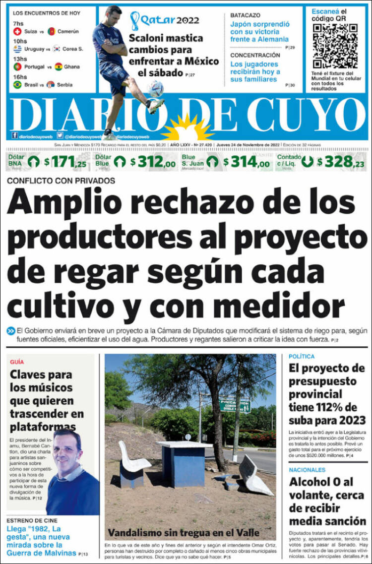 Portada de Diario de Cuyo (Argentine)