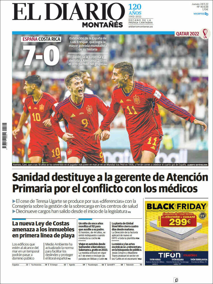 Portada de El Diario Montañés (España)