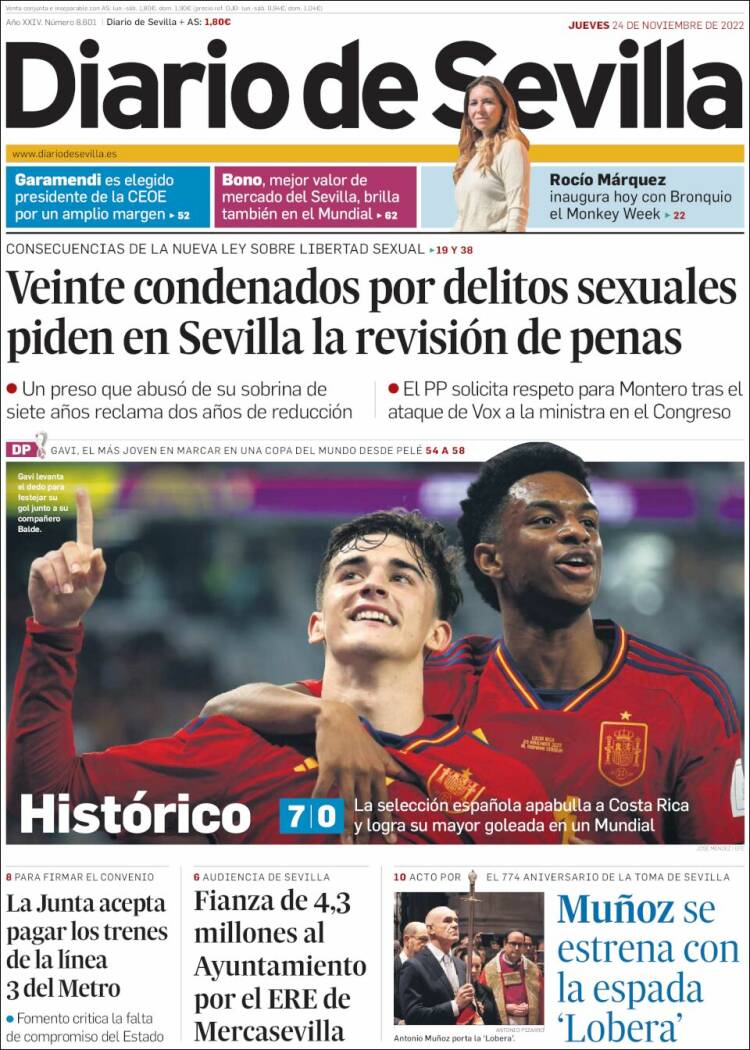 Portada de Diario de Sevilla (España)