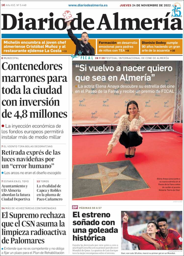 Portada de Diario de Almería (España)