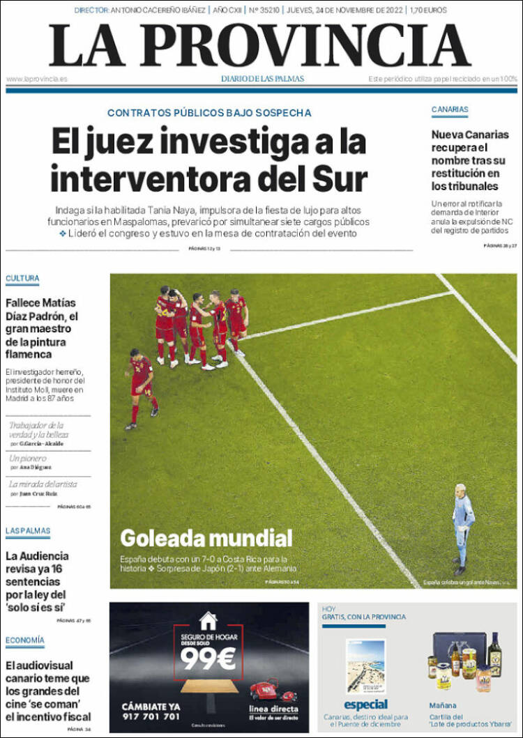 Portada de La Provincia (España)