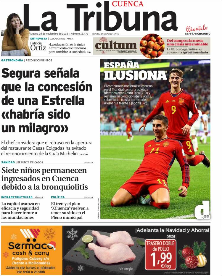 Portada de La Tribuna de Cuenca (España)