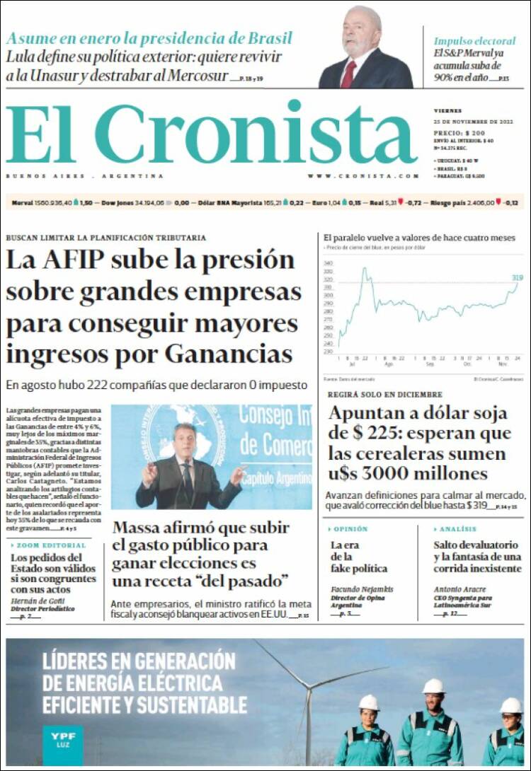 Portada de El Cronista Comercial (Argentina)