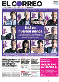 Portada de El Correo - Guipuzcoa (España)