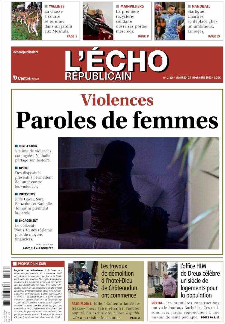 Portada de L'Echo Républicain (France)