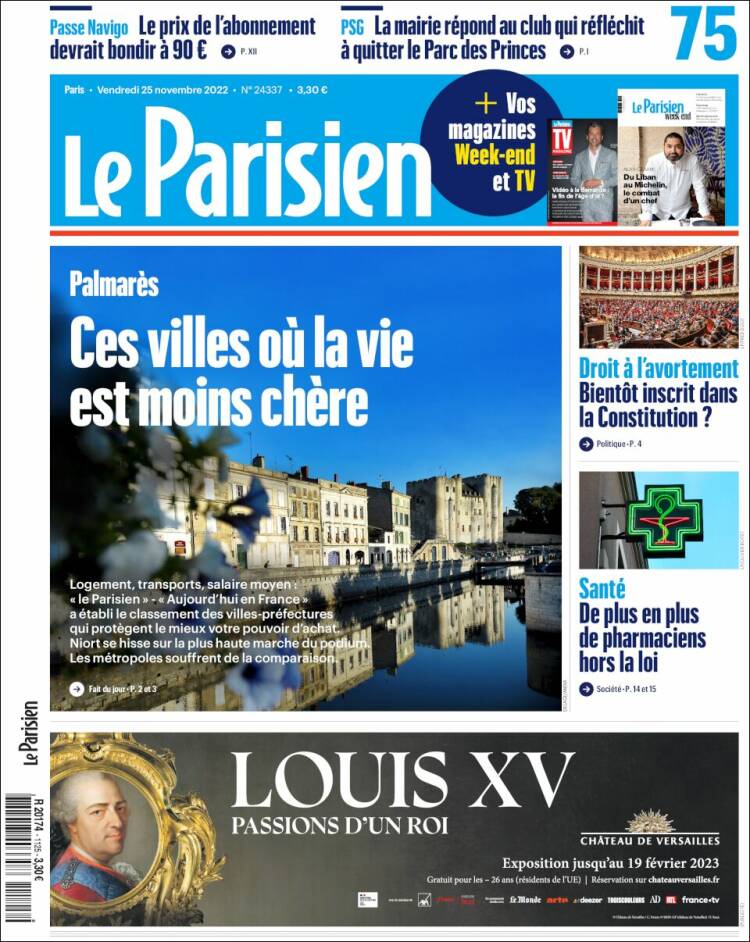 Portada de Le Parisien (Francia)