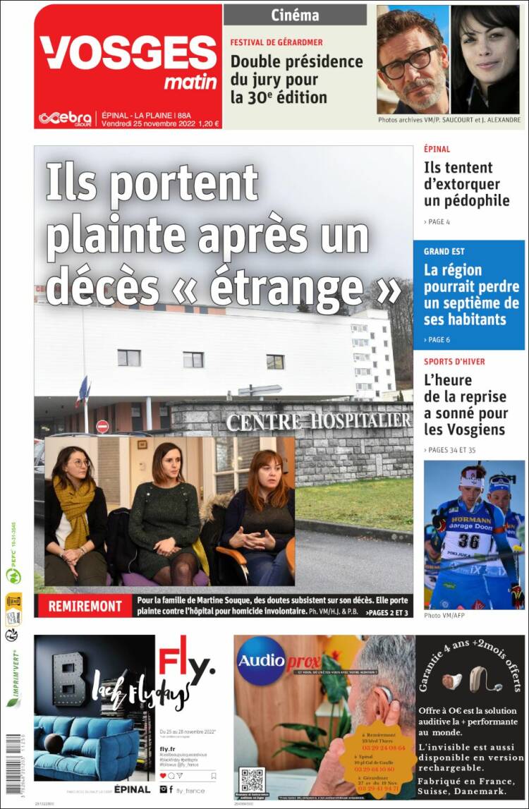 Portada de Vosges Matin (France)