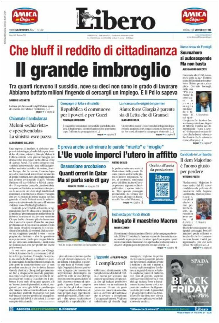 Portada de Libero (Italia)