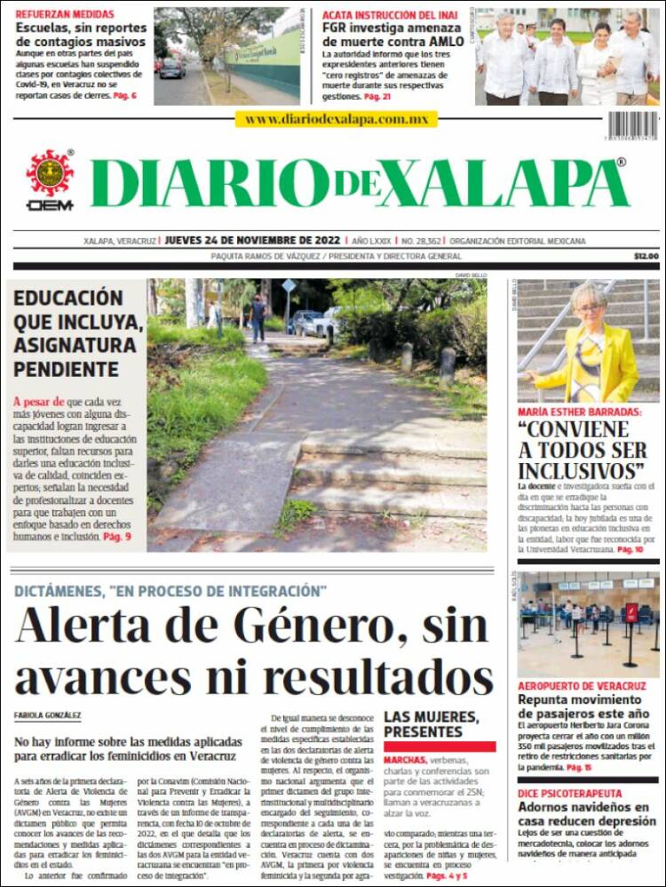 Portada de Diario de Xalapa (M&eacute;xico)