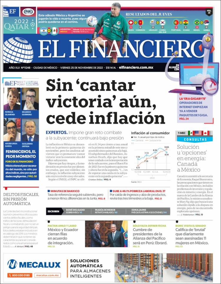 Portada de El Financiero (M&eacute;xico)