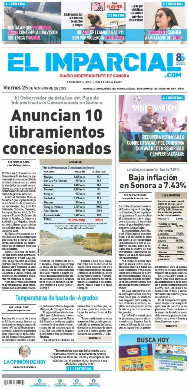 Portada de El Imparcial (M&eacute;xico)