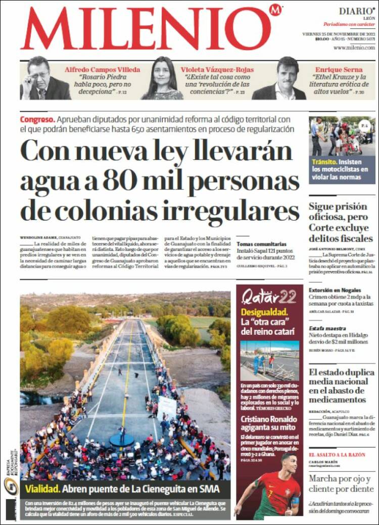 Portada de Milenio de León (M&eacute;xico)