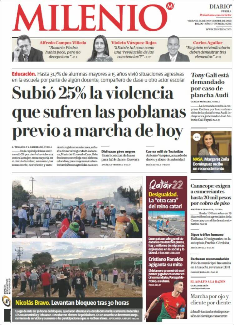 Portada de Milenio de Puebla (M&eacute;xico)