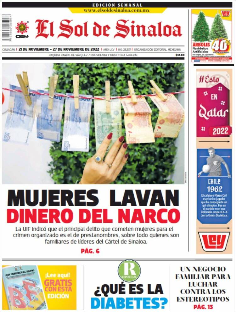 Portada de El Sol de Sinaloa (M&eacute;xico)