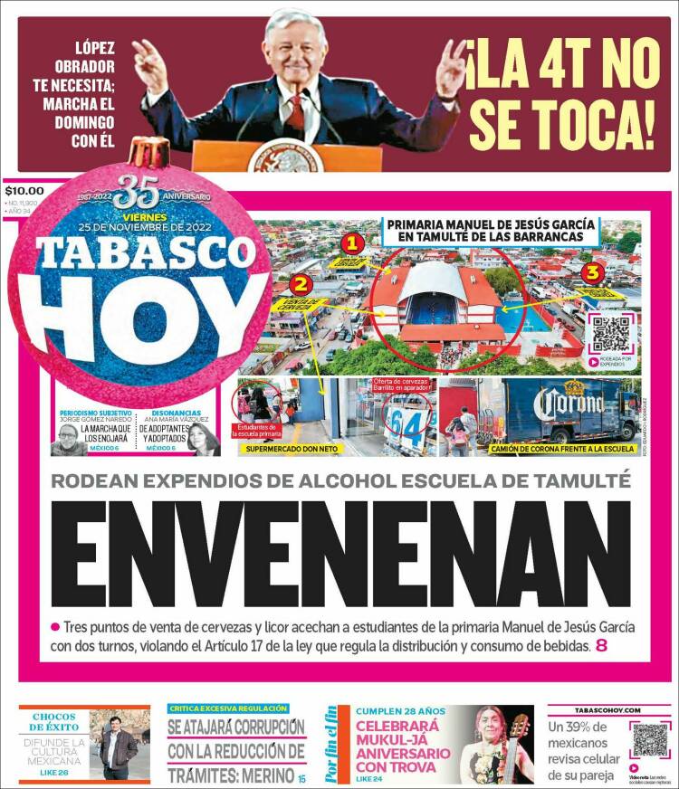 Portada de Tabasco Hoy (M&eacute;xico)