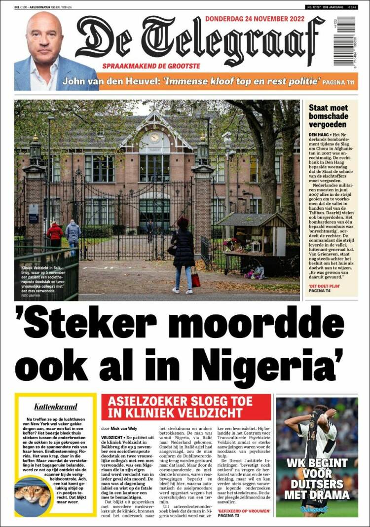 Portada de De Telegraaf (Netherlands)