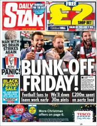 Portada de Daily Star (Reino Unido)