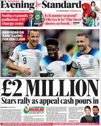 Portada de Evening Standard (Reino Unido)