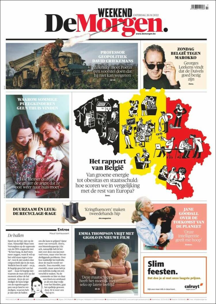 Portada de De Morgen (B&eacute;lgica)