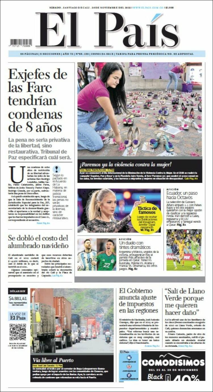 Portada de El País - Cali (Colombia)