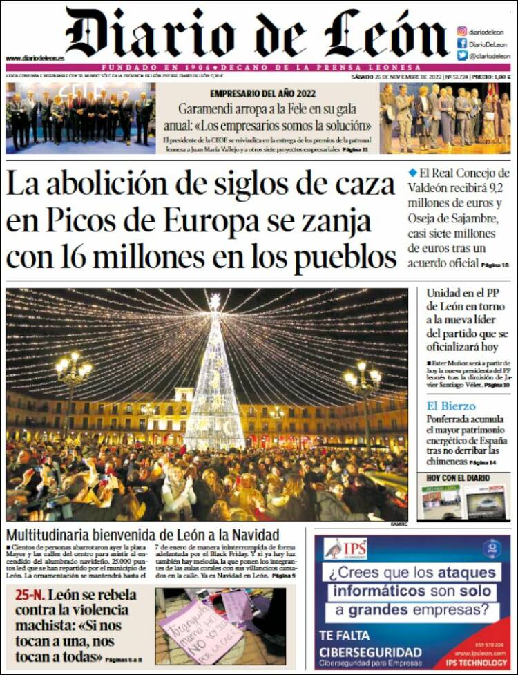 Portada de Diario de León (España)