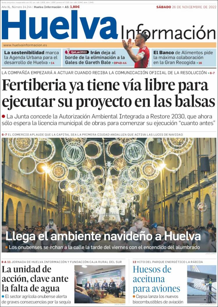 Portada de Huelva Información (España)