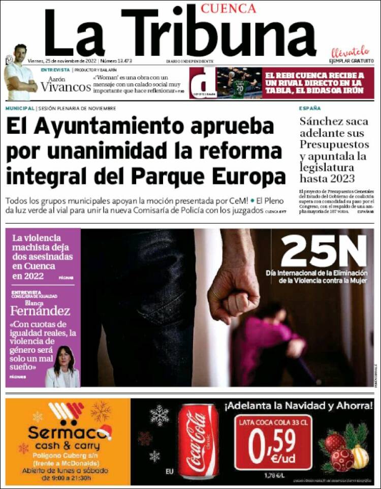 Portada de La Tribuna de Cuenca (España)